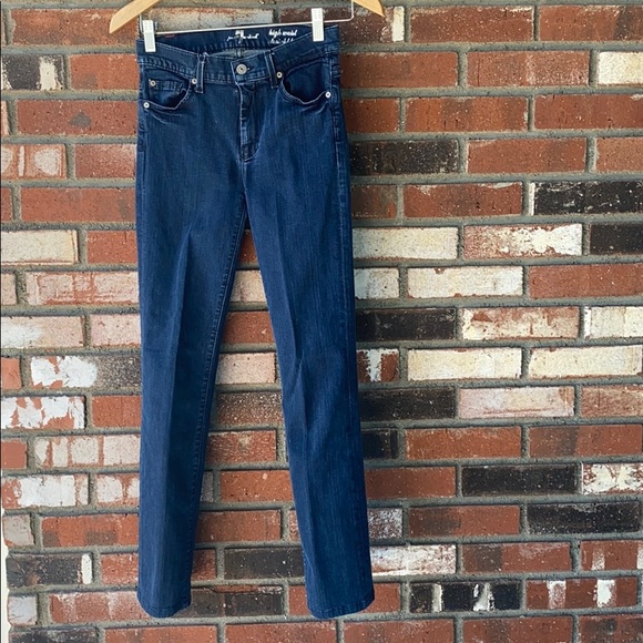 WOMENS size 25 7 for all mankind high waist straight leg jeans Made in USA🇺🇸👖🩵💙 - Picture 2 of 5